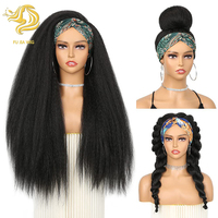 gros instantané Wear Cap perruque cheveux synthétiques boucles profondes imprimé léopard bandeau perruque pour les femmes noires