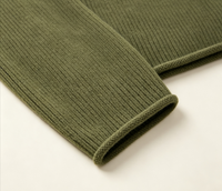 Pull d'hiver personnalisé pour homme, anti-plis, anti-rétrécissement, 100 % coton, col rond côtelé à grosse maille, tricot uni