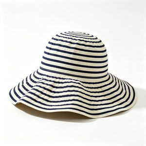 Summer Nautical Striped Unisex Oversized Wide Brim UV Protection <b>Foldable</b> Beach Fishing Sports Daily Outdoor Hat - Product Image 4
