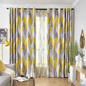 Wholesale Grommet Top Blackout Window Curtains Colorful Printed Curtain for Home Decor