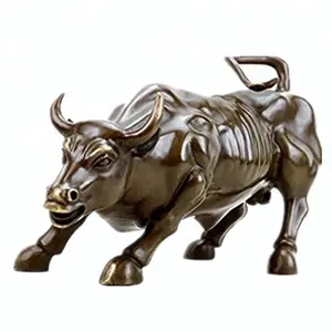 Hot New Products Metal Animal Bull Statues Garden Decoration Life Size Cast Brass Bronze Bull Sculpture