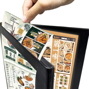 Factory Price <b>Led</b> <b>Light</b> Menu 3 Pages <b>Led</b> Illuminated Menu <b>Led</b> Glowing Leather Menu Holder for Nightclubs - Product Image 3