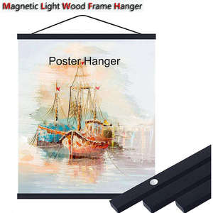 Moderna Vitrina de Madera para Pinturas, 4 Colores, Marco Minimalista, Lienzo sin Marco, Soporte para Pósteres, Exhibición de Pared - Product Image 6