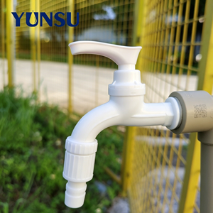 YUNSU Plastic Bibcock Faucet Single Handle Push Button Outdoor Water Tap Modern Design <b>Wall</b> Mounted - Product Image 1