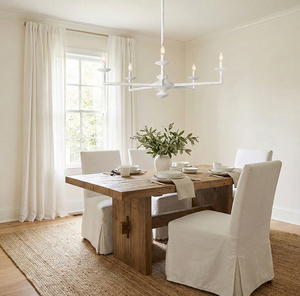 Lampadario Moderno Wabi Sabi per Sala da Pranzo, Decorazione in Resina Bianca con Texture in Gesso, LED a 5 Luci, Lampadario Rotondo Rustico <span class=keywords><strong>Pesaro</strong></span> - Product Image 2
