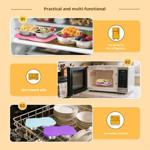 Contenedor de acero inoxidable transfronterizo tipo concha con tapa, reutilizable, de una sola capa, para aperitivos, condimentos, salsa, Bento y lonchera - Product Image 3