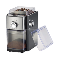 Grains électriques de café à fermeture de sécurité, conteneur de 250g avec minuterie ajustable, en métal plat, broyeur de grains
