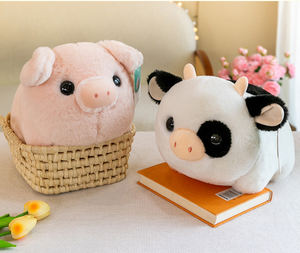 Carino rotolo rotondo serie bambola peluche orso maiale Husky cane peluche lupo morbido animale di peluche Kawaii bambino bambola cuscino per la casa - Product Image 6