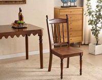Chaise de salle à manger en bois massif de style rétro américain, stable et durable, à quatre poteaux, pour villa, hôtel et usage domestique