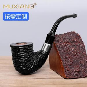 Muxiang Briarwood Tobacco Pipe Bent Type Handcrafted Solid Wood Custom Made - Product Image 1