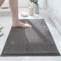 Tapis de sol transfrontalier en chenille à poils courts, polyester et terylène, pour entrée, chambre, chevet, cuisine, doux, absorbant, antidérapant, lavable en machine