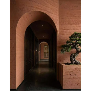 Pannelli Decorativi in Terra Battuta Rossa Impermeabili e Ignifughi per Applicazioni di Rivestimento Murale Architettonico - Product Image 2