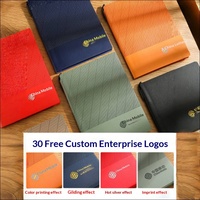 Carnet de notes professionnel en cuir souple et sergé, avec logo personnalisé, pour réunions de bureau, coffret cadeau, reliure à fil, vente en gros