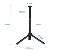 Trépied de bureau léger et réglable en hauteur Kaliou A079 avec vis 1/4, support de téléphone en plastique ABS noir/rose, rangement sur table