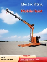 Mini-grue mobile entièrement électrique, type palan, commande manuelle/à distance, capacité de levage 2 tonnes, rotative, montée sur véhicule, pour entrepôt