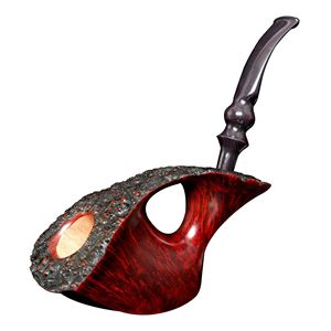 Rhubarb Wood Pipe Solid Natural Charm Dark Red Glossy Cumberland Tobacco Pipe Free Type 3mm Filter Men's Smoking Pipe - Product Image 4