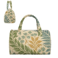 Sac à main brodé personnalisé avec imprimé de fougères hawaïennes et d'hibiscus des Fidji, idéal pour le shopping, les voyages et le quotidien