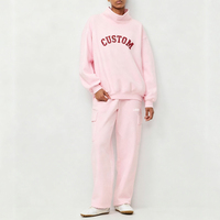 Nouvel ensemble streetwear 2 pièces pour femme 2026 : sweats à capuche à col montant avec logo personnalisé et pantalons de jogging larges avec poches – Survêtement de fabrication
