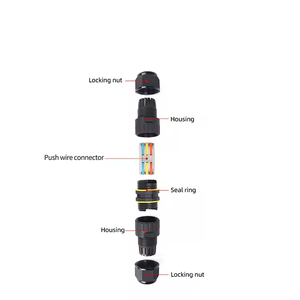 مصغرة <span class=keywords><strong>2</strong></span> دبوس <span class=keywords><strong>3</strong></span> دبوس محطة كتلة أدى كابل الطاقة الإضاءة IP68 موصل للماء - Product Image 2
