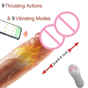 Vibromasseurs réalistes à télécommande, ressemblant à une peau, avec fonction de poussée, pour la masturbation féminine, jouets sexuels pour femmes - Product Image 3