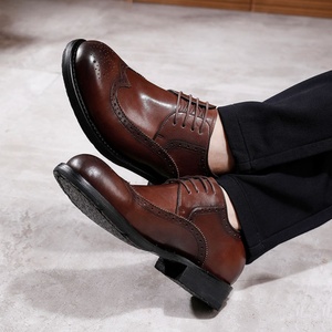 Zapatos de Hombre de Lujo Clásicos Retro de Cuero con Cordones, Punta en Pico, Casuales, Formales, para Negocios, que Aumentan la Estatura, para Otoño - Product Image 2