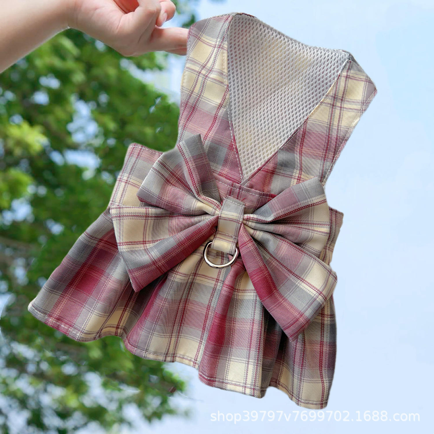 Plaid bustier skirt pink
