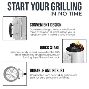 Allume-feu pour barbecue en acier inoxydable rapide Auplex, <span class=keywords><strong>cheminée</strong></span> à charbon de bois, résistant à la corrosion, portable pour barbecue en plein air - Product Image 4