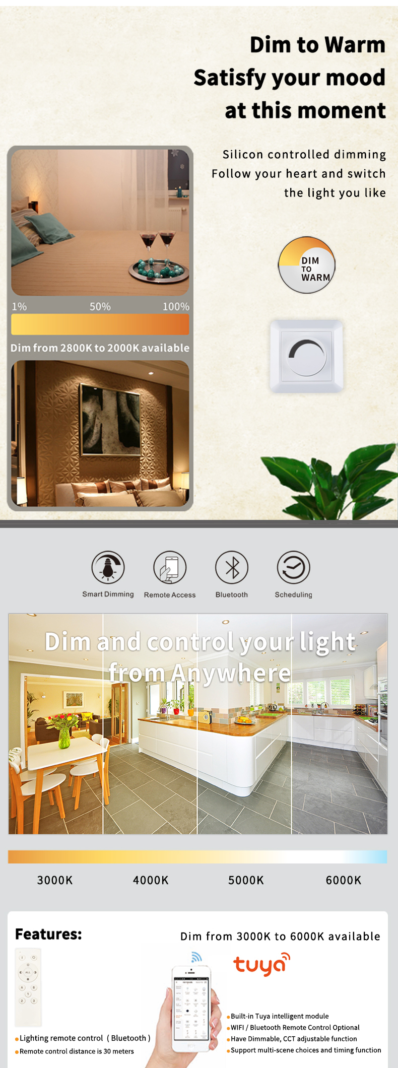 Fire Rated Recessed Dimmable LED Down Lights 68mm 11 Watt 4000k