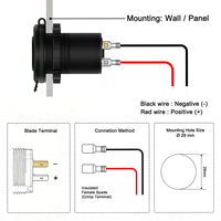 Prise de charge USB étanche encastrable personnalisée à charge rapide 12V 24V QC PD pour marine, caravane, automobile, tracteur