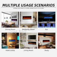 Cheminée électrique linéaire encastrée moderne en cristal pour intérieur, insert de cheminée électrique LED en verre mince, fournisseur fabricant Chine