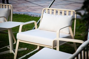 Linear Single-Seater Aluminum Alloy <b>Garden</b> <b>Chair</b>-Outdoor Minimalist Design Waterproof & Durable - Product Image 3