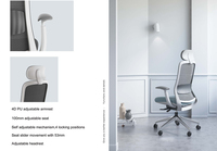 Silla de oficina ergonómica moderna de malla con altura ajustable, silla de escritorio de lujo para el hogar con reposabrazos, silla de mobiliario.