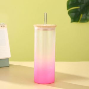 Gobelet en verre transparent cylindrique de 20 oz, design moderne pour les passionnés de fitness, boisson protéinée quotidienne - Product Image 5