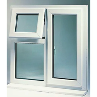 Fenêtre à battant moderne en PVC pour villa avec moustiquaire en acier inoxydable, double vitrage trempé, isolation thermique