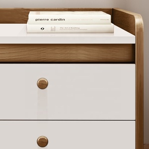 Stile classico Piccolo Armadietto di Immagazzinaggio <span class=keywords><strong>Cassetti</strong></span> Bianco Camera Da Letto Mobili Moderni Letto In Legno di Notte Del Basamento - Product Image 3