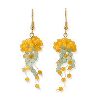 84 types de boucles d'oreilles pendantes en perles de pierre naturelle tressées, faites à la main, en forme de méduse, parapluie, libellule, bijoux cadeaux pour femmes