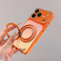 Coque de téléphone dégradée pour iPhone 13 14 15 16 17 18 Pro Max 360 °   Support magnétique rotatif, protection d'appareil photo, coque antichoc