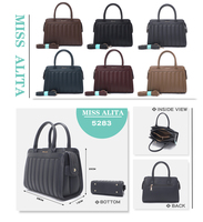 Tas Tangan Wanita Grosir Bahan Kulit PU, Tas Selempang Mewah Bermerek Desainer Fashion untuk Wanita Miss Alita