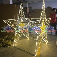 Riesige Weihnachts dekoration Kunden spezifische Einkaufs zentrum Decke hängen große 3D Weihnachten LED Stern Motiv Lichter