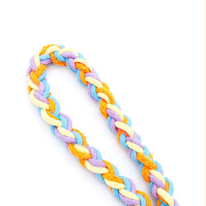 Fábrica OEM Pequeño MOQ Correa Lujo Logotipo personalizado Azul Floral Mascota Algodón Perro Correa Conjunto - Product Image 4