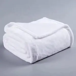 Poliéster personalizar sublimación impresa manta de visón blanco acogedora franela polar manta para adultos y bebés