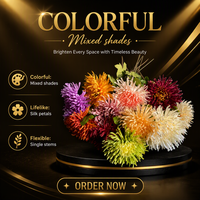 Chrysanthème artificiel à tige unique, fleur de marguerite en soie pour mariage, Noël, remise de diplôme, décoration intérieure