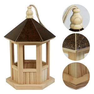 Dışında Deluxe büyük metal çatı kuş evi dışında Vintage tarzı yuva kutusu altıgen Gazebo kuş besleyiciler - Product Image 4