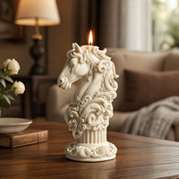 Pferde-Totem Aromatherapie-Kerzenform aus Silikon DIY Klassische Pferdekopf-förmige Kerzen Relief-geschnitzte Römische Säule