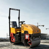 Mini-compacteur routier hydraulique vibrant à double entraînement de 1,2 tonne pour la réparation des chaussées et le compactage de l'asphalte et du sol
