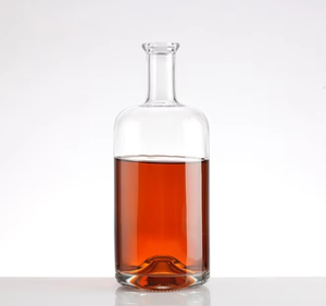 Botella de Vidrio al por Mayor de 500 ml, Cilíndrica, Color Personalizado, Transparente, Fácil de Abrir, para <span class=keywords><strong>Whisky</strong></span>, Vodka, Vino de Frutas, Aceite de Oliva, Miel - Product Image 2