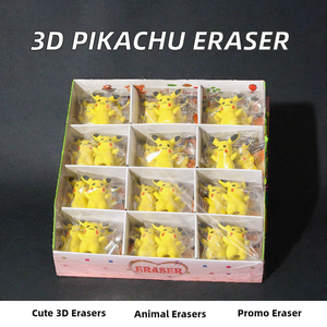 2025 yeni XS bireysel ambalaj öğrenci hediye yaratıcılık 3D Pikachu şekilli komik kurşun kalem silgisi ilkokul sevimli karikatür sarı - Product Image 2