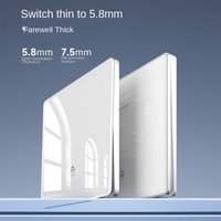 Boîtier en aluminium ultra-mince blanc pour électricien international IP65 0.1mm Interrupteur à double commande Panneau caché de type 86 Utilisation industrielle