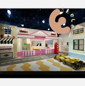 Eibele personnalisé enfants jouent <span class=keywords><strong>café</strong></span> enfant en bas âge jeu de rôle maison enfants mini ville ensemble caserne de pompiers supermarché interactif semblant jouer à des jeux - Product Image 1