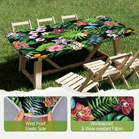 Nappe de table rectangulaire Spoonflowers, 6 pieds, pliable, imperméable, en polyester, avec élastique